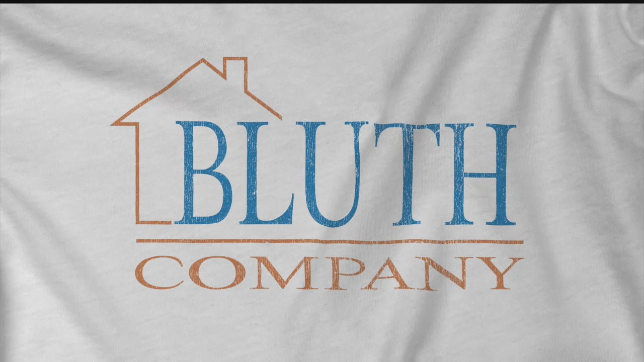 Video of Bella+Canvas t-shirts featuring a vintage Bluth Company logo inspired by the TV show Arrested Development.