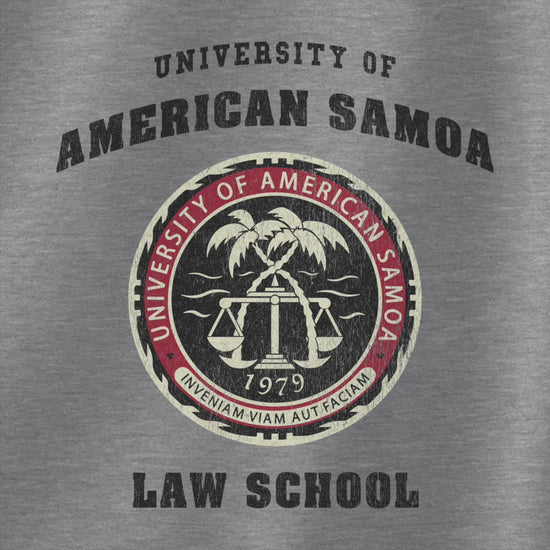 Video of sweatshirt with the University of American Samoa Law School logo worn by Jimmy McGill in the show Better Call Saul in a vintage distressed style.