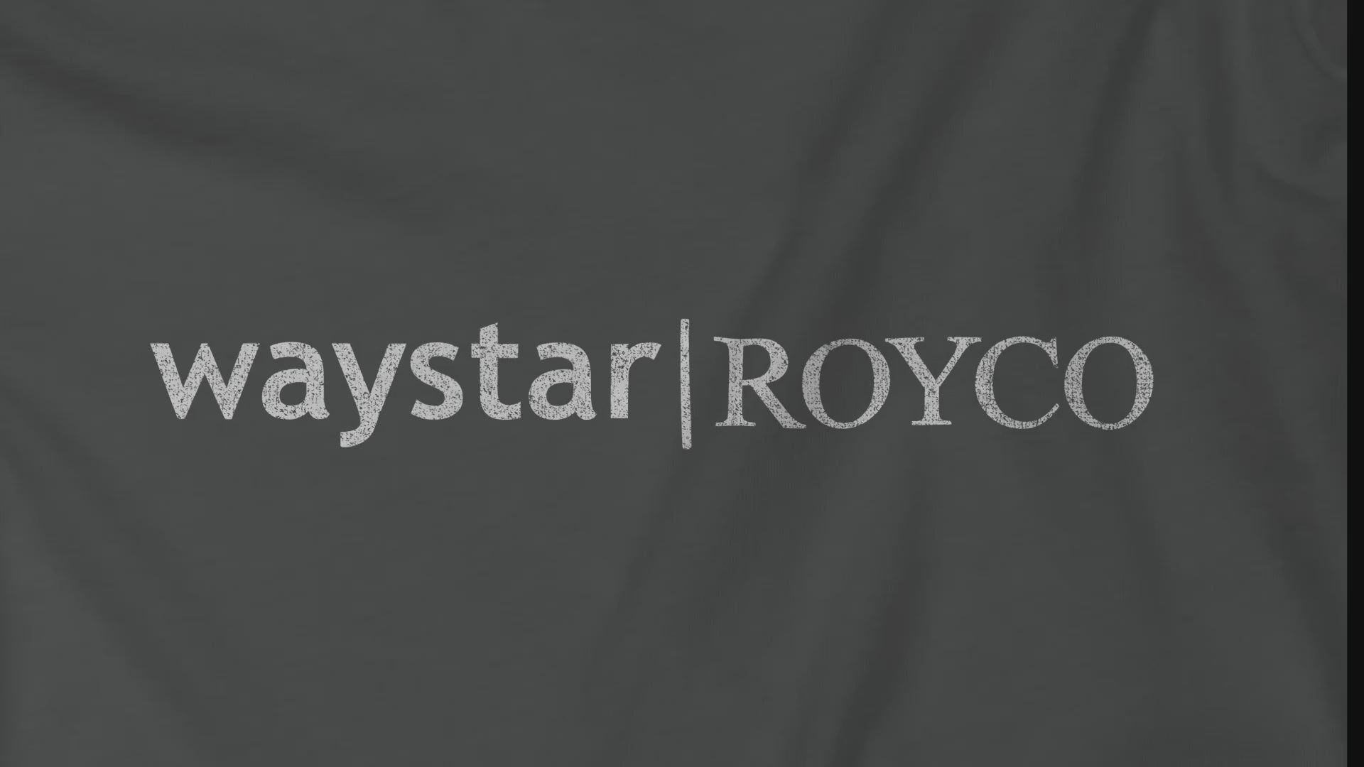 Video Closeup of soft Bella+Canvas 3001 short-sleeve t-shirts featuring the Waystar Royco logo from the TV show Succession in a vintage distressed style, sold by ScriptedBrand.